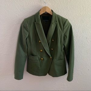 BANANA REPUBLIC Dark Olive green double breasted blazer accent buttons